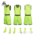 Diseño sublimado Uniforme de baloncesto de camuflaje verde